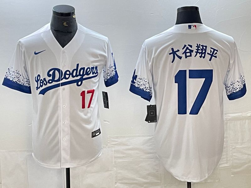 Men 2025 Los Angeles Dodgers #17 Ohtani White City edition Nike MLB Jersey style 6233